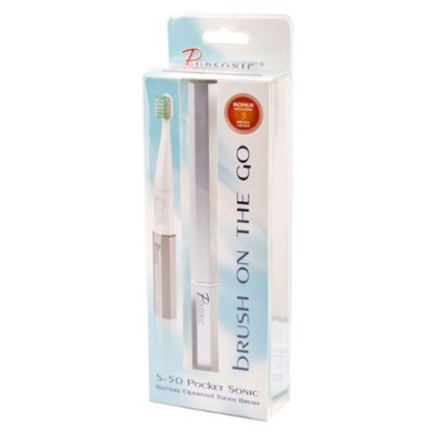 Pursonic S-50 Pocket Sonic Pulse Toothbrush - Includes 3 Bonus Brush