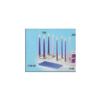 Emkay Candles 54141 Candle Advent Fam Tiny Brass Wreath With 4 10 In. Purple & P