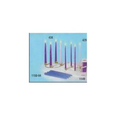 Emkay Candles 54141 Candle Advent Fam Tiny Brass Wreath With 4 10 In. Purple & P