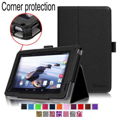 Fintie Premium Vegan Leather Slim Fit Stand Cover for Acer Iconia B1-720 7 -Inch Tablet, Black