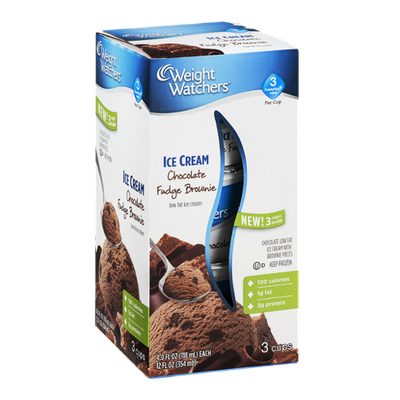 Weight Watchers Ice Cream Chocolate Fudge Brownie - 3 CT