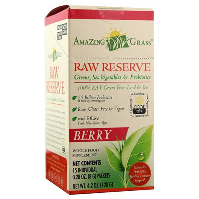Amazing Grass Raw Reserve Greens, SEa Vegetable & Probiotics Berry 15 Packets - Vegan