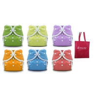 Thirsties Duo Wrap Snaps Size 2 Gender Neutral Colors 6 Pack and Dainty Baby Reusable Bag Bundle