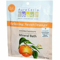 Aura Cacia Aromatherapy Mineral Bath Relaxing Sweet Orange 2.5 oz Case of 6