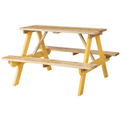 Room Essentials Kids Wood Patio Picnic Table - Yellow