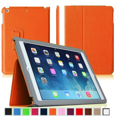 Fintie Ultra Slim Leather Standing Case Cover Auto Sleep / Wake Feature for iPad Air 5 (5th Generation), Orange