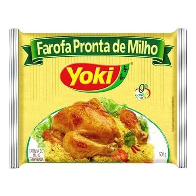 Seasoned Corn Flour - Yoki - 17.6 oz | Farofa Pronta de Milho Yoki - 500g - (PACK OF 10)