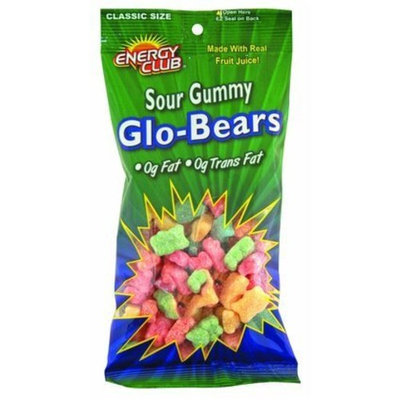 Energy Club Sour Gummy Glo Bears 9 oz. (Pack of 6)