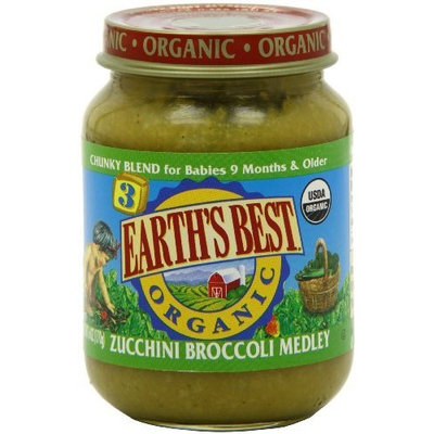 Earth's Best Organic Baby Food, Zucchini Broccoli Medley, 6 Ounce (Pack of 12)