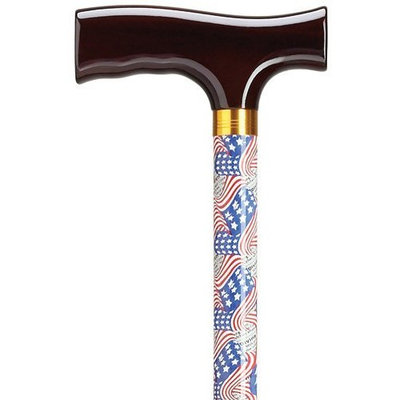 Harvy Men Adjustable Fritz Cane American Flag Aluminum -Affordable Gift! Item #DHAR-9060600