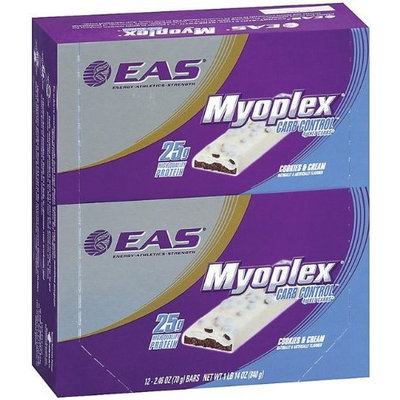 EAS Myoplex Carb Control Nutrition Bar, Chocolate Chip Brownie, 2.46 Oz, Pack of 12