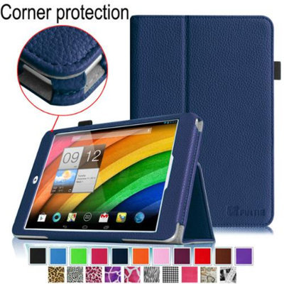 Fintie Premium Vegan Leather Slim Fit Stand Cover for Acer Iconia A1-830 7.9 -Inch Tablet, Navy