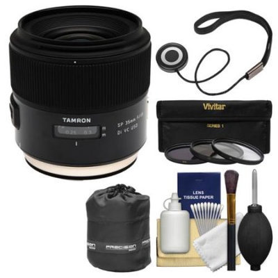 Tamron SP 35mm f/1.8 Di VC USD Lens with 3 UV/CPL/ND8 Filters + Pouch Kit for Canon EOS Digital SLR Cameras