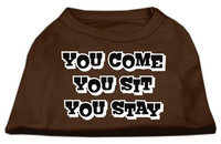 Ahi You Come You Sit You Stay Screen Print Shirts Brown Lg (14)