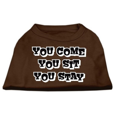 Ahi You Come You Sit You Stay Screen Print Shirts Brown Lg (14)