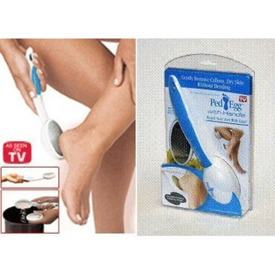 Telebrands PedEgg Reach Professional Foot File with Handle, Assorted Color/Design