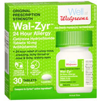 Walgreens Wal-Zyr 24 Hour Allergy Tablets, 30 ea