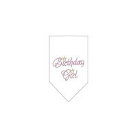 Ahi Birthday Girl Rhinestone Bandana White Small