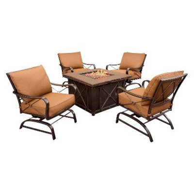 Hanover Summer Night 5-Piece Metal Patio Fire Pit Set