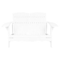 Safavieh Salinas Wood 3-Seater Patio Adirondack Bench - White