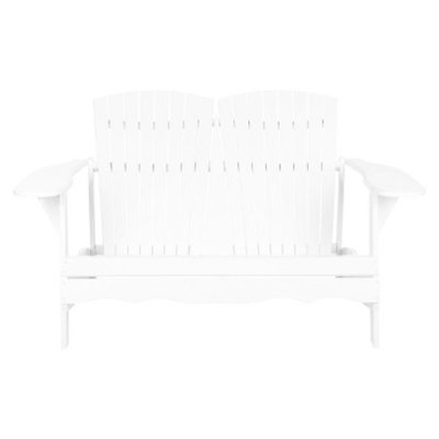Safavieh Salinas Wood 3-Seater Patio Adirondack Bench - White