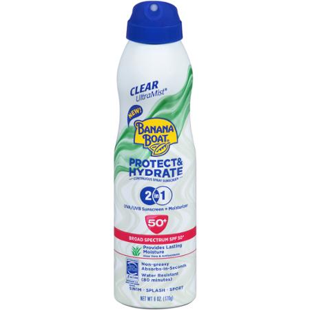 Banana Boat Protect And Hydrate Sunscreen Clear UltraMist Spray With SPF 50