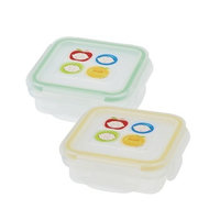 Innobaby Square Food Storage Container, 2 Pack, Stage 2, Green/Blue (Discontinued by Manufacturer)