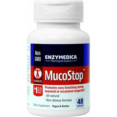 Enzymedica - MucoStop 48 Count - Promotes easy breathing during seasonal or occasional congestion (FFP)