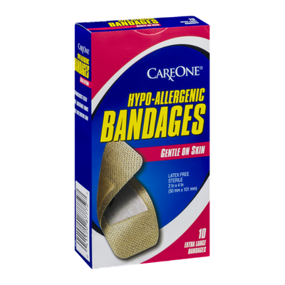 CareOne Hypo-Allergenic Bandages Extra Large - 10 CT