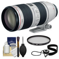 Canon EF 70-200mm f/2.8 L IS II USM Zoom Lens + Hoya UV Filter + Accessory Kit for EOS 6D, 70D, 5D Mark II III, Rebel T3, T3i, T4i, T5, T5i, SL1 DSLR Cameras