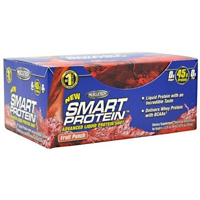 MuscleTech Smart Protein Energy Shot, Fruit Punch, 45 Grams Protein, 6 -Count