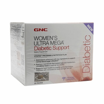GNC Women's Ultra Mega Diabetic Support Vitapak, 30 ea
