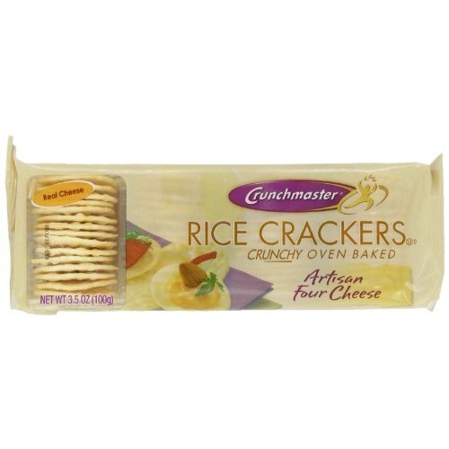 Crunchmaster Artisan Four Cheese Rice Cracker, 3.5-Ounce (Pack of 12)