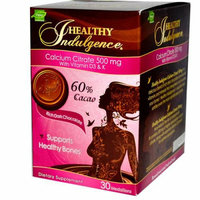 Hero Nutritionals Healthy Indulgence Calcium Citrate Rich Dark Chocolate 500 mg 30 Pieces