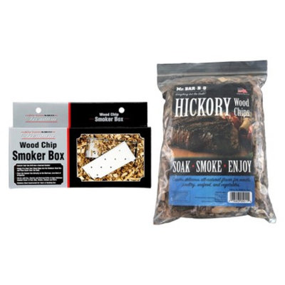 Mr. Bar-B-Q - Hickory Wood Chips with Stainless Steel Smoker Box