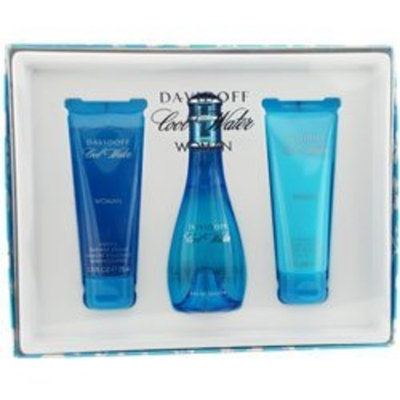 COOL WATER by Davidoff SET-EDT SPRAY 3.4 OZ & BODY LOTION 2.5 OZ & SHOWER GEL 2.5 OZ for WOMEN