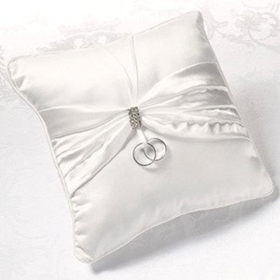 Lillian Rose Cream Sash Rhinestone Ring Pillow RP870