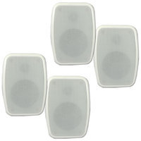 Theater Solutions 2 Pairs of New Indoor or Outdoor Weatherproof HD Mountable White Speakers 2TS4ODW