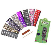 Bundle Monster Nail Polish Strip Sticker Decal Set - 8 Different Designs/16 Strips per Design