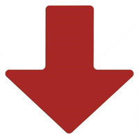 TOUGHSTRIPE 104412 Floor Marking Tape, Arrow,2In W,Red, PK100