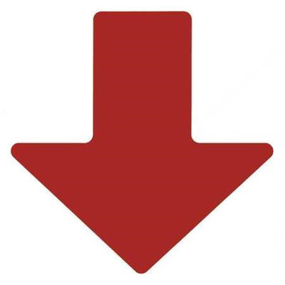 TOUGHSTRIPE 104412 Floor Marking Tape, Arrow,2In W,Red, PK100
