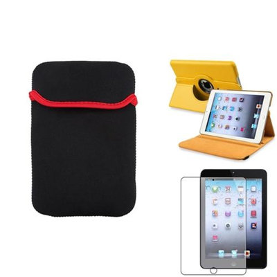 Insten iPad Mini 3/2/1 Case, by INSTEN Yellow 360 Leather Case Cover+Matte SP/Sleeve for iPad Mini 3 2 1