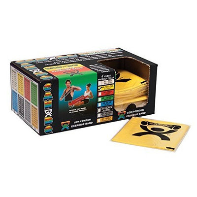 Cando Low Powder Exercise Band 40 Piece Dispenser Set -