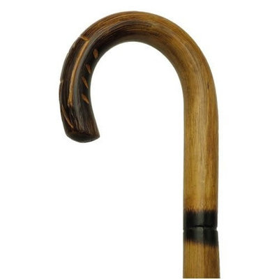 King Of Canes Unisex Nose Crook Cane Stepped/Scorched Rattan -Affordable Gift! Item #HAR-9003900