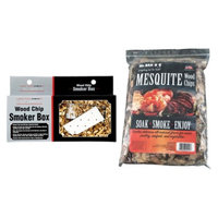 Mr. Bar-B-Q - Mesquite Wood Chips with Stainless Steel Smoker Box