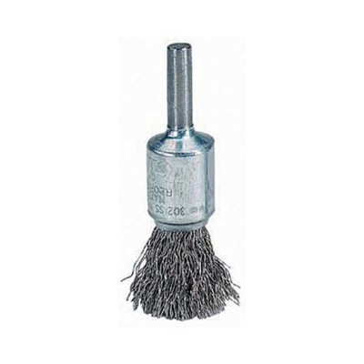 Weiler Crimped Wire Solid End Brushes - eba-21 .020 ss3/4in dia c