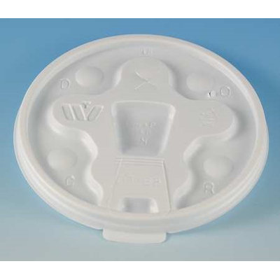 WINCUP DT18 Disposable Lid, Drink Thru, White, PK 1000