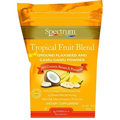 Spectrum Essentials Ground Flaxseed and Camu Camu Powder - Tropical Fruit Blend - 12 oz