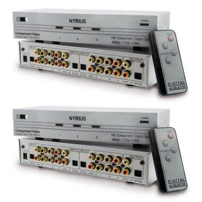 Nyrius SW201 HD Component Video & Digital Audio Optical Toslink Selector Switch Bonus Pack of 2