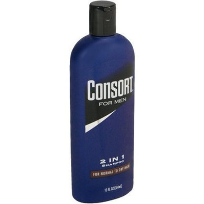 Consort for Men 2 in 1 Shampoo for Normal to Dry Hair, 13 fl oz (384 ml) (Pack of 6)